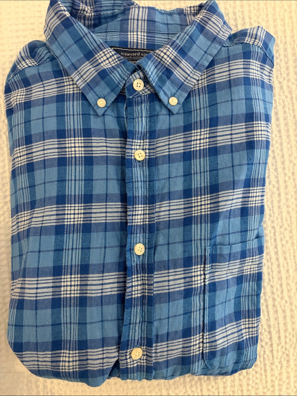 Vineyard Vines Blue Plaid Button-Down Shirt